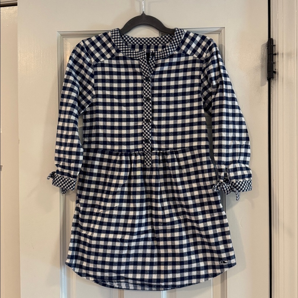 Vineyard Vines Blue and White Checkered Flannel Dress